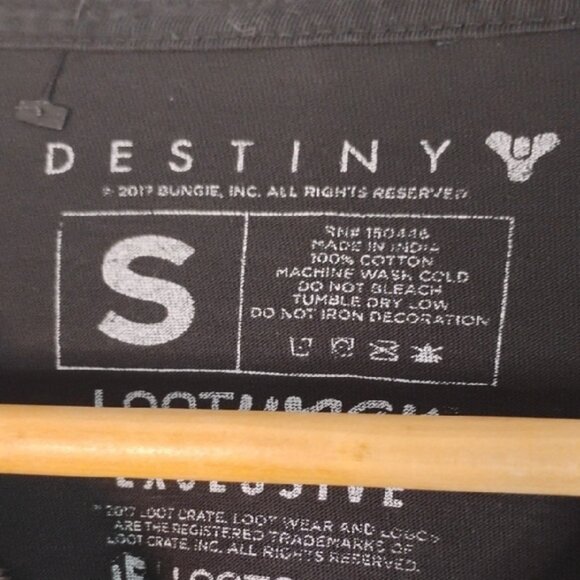 DESTINY Lootwear Black Men's Space 100% Cotton Graphic T-Shirt Size S Gaming - Picture 6 of 7